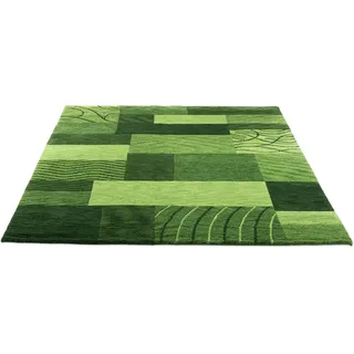 THEKO »Domas 4028« rechteckig 12 mm Höhe Kurzflor, reine Wolle, handgeknüpft, modernes Patchwork Design,