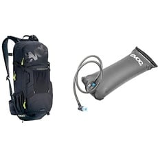 EVOC FR ENDURO BLACKLINE 16L Outdoor Protektor Backpack für Touren & Trails HYDRATION BLADDER 3L Trinkblase für den Rucksack (16L, Größe: XL, Rückenprotektor, Belüftung), Schwarz/Carbon Grau