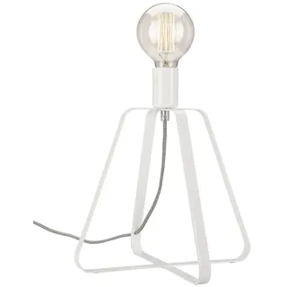 Dekorative Tischlampe Metall Weiß 31cm hoch modernes Design LEOSIA Tischleuchte