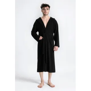 my home Herrenbademantel »Sina, ideal für Sauna & Spa, Hotelbademantel, Morgenmantel« 1 Stk. einfarbiger Bademantel, lang, hoher Baumwollanteil, S-4XL, schwarz