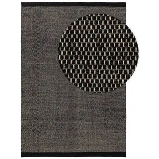 benuta Wollteppich Rocco, rechteckig, Höhe: 5 mm, Kunstfaser, Berber, Ethno-Style, Wohnzimmer schwarz|weiß rechteckig | 140 cm x 200 cm x 5 mm