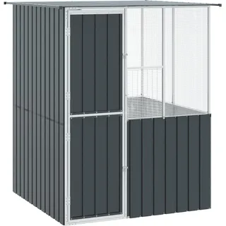 vidaXL Vogelkäfig Anthrazit 154 x 154 x 200 cm Verzinkter Stahl - Grau