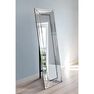 MirrorOutlet Freistehender Spiegel, dreifach abgeschrägt, modern, venezianisch, 150 x 40 cm, Rahmenlos