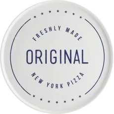 Bild World Foods New York Pizza Plate Porcelain Baking Stone with Pizza Box Style Design Straight fro, Teller