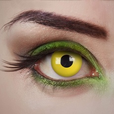 aricona Kontaktlinsen Tageslinsen - Gelbe Kontaktlinsen farbig - Yellow Fear - Halloween Kontaktlinsen ohne Stärke für Halloween & Kostüm-Partys