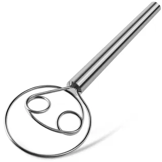 TEEVEA Dänischer Teigbesen, Edelstahlhaken, holländischer Brotmixer für Sauerteig-Backwerkzeuge