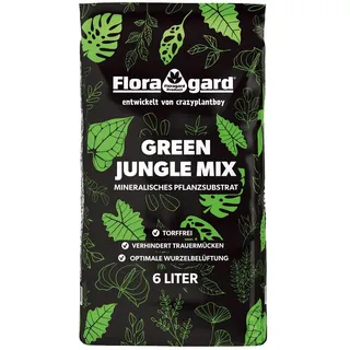 Floragard Green Jungle Mix 6 L – mineralisches Pflanzsubstrat für Monstera, Philodendron – sorgt für optimale Drainage & gesundes Wurzelwachstum – ideal für anspruchsvolle Zimmerpflanzen