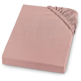 sleepling Biber Spannbetttuch, Feinbiber Spannbettlaken, Made in Germany, 100% Baumwolle, Matratzen bis 23 cm Höhe, Rundum Gummizug, Ökotex, waschbar 60 Grad, 120 x 200, rosa