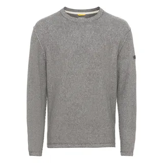 camel active Herren Leichter Strickpullover im feinen Streifenmuster Grau, Menswear-M