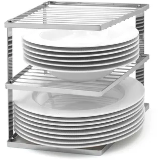 Joeji's Kitchen Wackelfreier Geschirr Tellerhalter Schrankeinsatz für den Küchen Schrank zur Aufbewahrung Eckgeschirr Regal Organizer für den Küchenschrank in der Küche