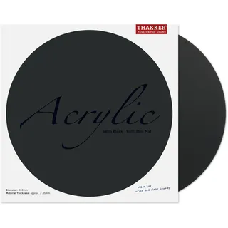 THAKKER Acrylic Mat Satin Black - Plattentellerauflage aus satiniertem Acrylglas - Schwarz | 300 mm Durchmesser | für 12' Plattenteller