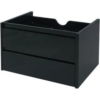 Mendler Waschbeckenunterschrank HWC-B19, Waschtischunterschrank Waschtisch Badezimmer, hochglanz Soft-Close 50x80cm ~ schwarz