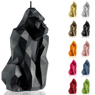 Candellana Handmade Gorilla Low-Poly Kerze Geschenk- Lustig - Dekorative Kerze - Home Décor - Geschenke für Freunde - Baumwolle Docht - Brenndauer 79h - Black Metallic Kerze