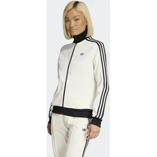 Trainingsjacke ADIDAS ORIGINALS "CLASSIC TRACK", Damen, Gr. XL, sanftes weiß, schwarz, Obermaterial: 52% Baumwolle, 48% Polyester, Jacken Trainingsjacke, Reguläre Passform