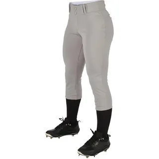 Champro Traditionelle Softball-Hose für Damen mit niedrigem Bund, Polyester, Größe M, Grau