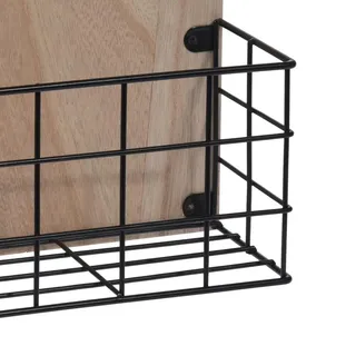 Home Styling Collection Wandregal Küchenregal KORB aus Metall LOFT - Schwarz