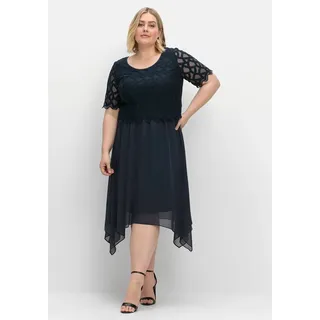 sheego »Cocktailkleid aus Chiffon in nachtblau | Gr.: 58