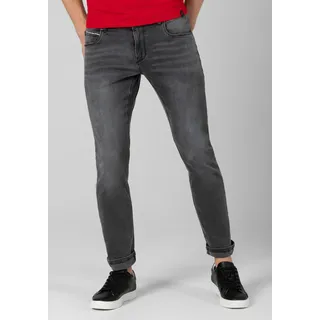 Slim-fit-Jeans TIMEZONE "Slim ScottTZ", Herren, Gr. 33, Länge 32, grau, 88% Baumwolle 9% Polyester 3% Elastan, normal, Jeans Slim-fit-Jeans