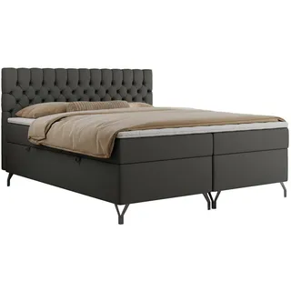 MKS Meble MKS Boxbett, Dunkelgrau Kunstleder - 160x200