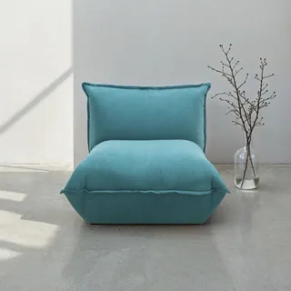 Sessel DOMO COLLECTION "Nantes Loungesessel, Wohlfühlsessel", türkis, B:78cm H:73cm T:100cm, 92% Polyester, 8% Nylon, Sessel, Sessel, hochwertig gepolstert mit Federkern, Struktur weich, türkis