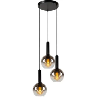 LUCIDE Marius 3-flg. Ø 48,5 cm schwarz Glas