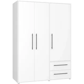 Forte Drehtürenschrank Mokkaris 145 x 200 x 59 cm Weiß
