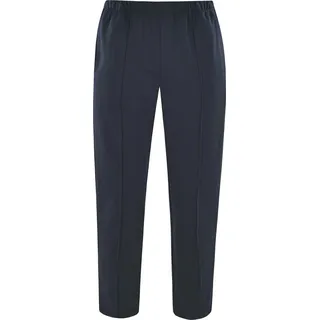 Hajo Basic Freizeit / Jogginghose Lange Hose mit zwei Hosentaschen, Permanent-Bügelfalte durch feine Absteppung, Besonders bequeme Passform durch Bi-Stretch - Marine