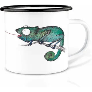 Ligarti® Emaille Tasse (leicht & robust) | Design Cup, Camping Becher handveredelt in Deutschland | Kaffeetasse, Emaillebecher