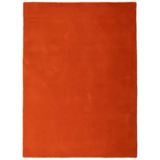 carpetfine Wollteppich Gabbeh Lola Uni« rechteckig 14 mm Höhe mit natürlichem Pflanzenmaterial von Hand gewebt, auch in Rund, orange