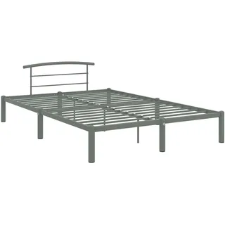 vidaXL Bettgestell Grau Metall 160x200 cm - Grau
