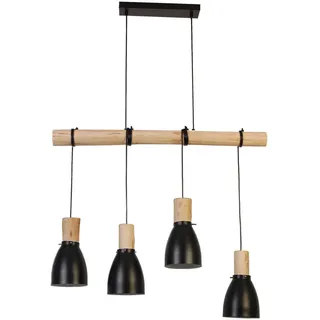 Xxxl Hängeleuchte , Naturfarben, Schwarz , Holz, Metall , Eiche , vollmassiv , Vintage , 15x150x90 cm , RoHS, Ce , höhenverstellbar , Lampen & Leuchten, Innenbeleuchtung, Hängeleuchten, Pendelleuchten