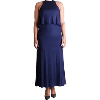 mama basics Langes Ärmellos Stillkleid für während der Stillzeit mit Doppelschicht, Maxikleid, Schwangerschaftskleid Damen Umstandskleid, Stillkleider, Schwangere Kleider, S, Blau, 161004_2