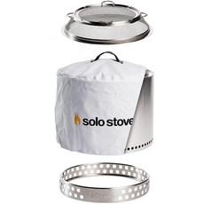 Solo Stove Feuerschale „Bonfire“ - Outdoor-Kamin aus Edelstahl, rauchfrei - Set mit Standfuß, Funkenschutz & Schutzhülle - Tragbare Feuerstelle für Terrasse, Garten - ⌀ 49,5 cm, Höhe 44,5cm