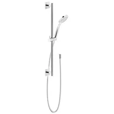 Gessi Emporio Brausestangen Set 600 mm, quadratischer Rosette, mit Antikalk-Handbrause 1-Strahlart und Brauseschlauch 1,50 m, 47314, Farbe: Finox Optik