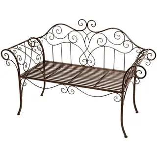 Gartenbank Nostalgie 143 cm aus Eisen antik- braun - Braun