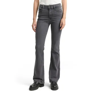 Schlagjeans TOM TAILOR "STELLA Bootcut", Damen, Gr. 26, Länge 34, blau (grau denim), Denim/Jeans, Obermaterial: 98% Baumwolle, 2% Elasthan. Futter: 65% Baumwolle, 35% Polyester, unifarben, bootcut fit lang, Jeans Schlagjeans, mit Schlag und Stretch