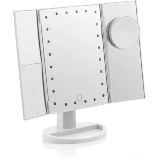 InnovaGoods InnovaGoods® LED-Vergrößerungsspiegel 4 in 1 Ledflect, perfekt für Make-up, Hautpflege und andere Aufgaben, LED-Licht und kompaktem Design, ideal für Zuhause und Reisen, Weiß