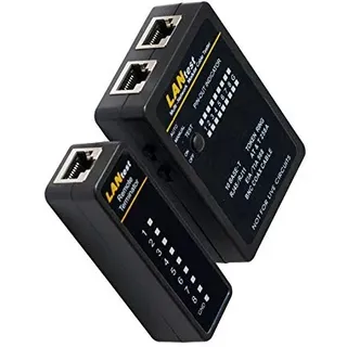 odedo® Kabeltester RJ45 / RJ11 RJ12 BNC mit Remote-Einheit, Netzwerktester, Leitungstester LAN ISDN DSL CAT 5/6 / 7 Patchkabel, Ethernet Network Cable Tester