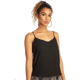 ONLY Damen Top ohne Ärmel Klassisches Rundhals Tanktop mit Spagettiträger, Farben:Schwarz, Größe:36