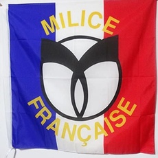 AZ FLAG Französische Miliz Flagge 100D Polyester mit Scheide, 90cm x 90cm