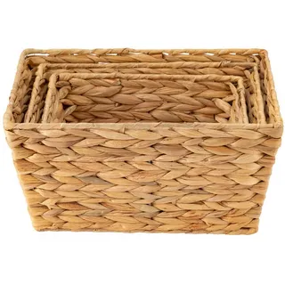 Echtwerk Aufbewahrungsboxen-Set , Naturfarben , Holz , Wasserhyazinthe , umweltfreundlich, nachhaltig , Ordnen & Aufbewahren, Dekoboxen & Aufbewahrungsboxen, Holzkisten