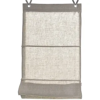 Raffrollo KUTTI "Metis" Gr. 4, beige (naturfarben), B:100cm H:140cm, Obermaterial: 100% Leinen, Raffrollos, Raffrollo, einfarbig, blickdicht, 100% Leinen, mit Edelstahlhaken, pflegeleicht