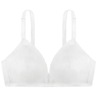 Dorina Damen Tiffany Kabelloser BH mit Volle Abdeckung – Gestreiftes Jersey-Gewebe mit Ladder-Elastikdetails und Verstellbaren Trägern, Weiß