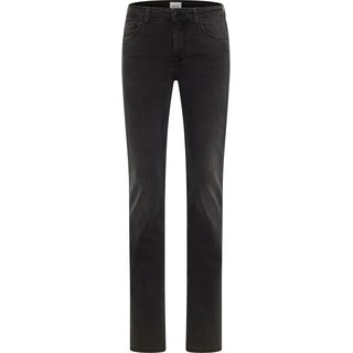 Bootcut-Jeans MUSTANG "Damen Style Shelby Slim Boot", Damen, Gr. 29, Länge 32, 803 schwarz, Denim/Jeans, 91% Baumwolle, 7% Polyester, 2% Elasthan, unifarben, bootcut fit, Jeans Bootcut-Jeans