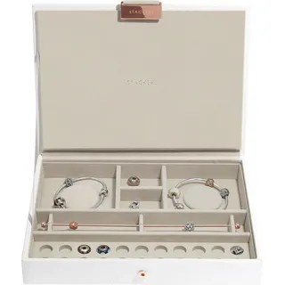 Stackers Charms-Kasten classic weiß Roségold mit Deckel