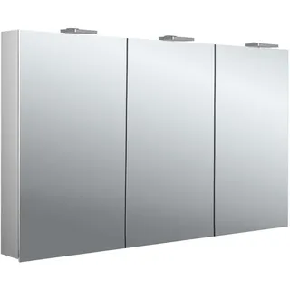 emco flat 2 style LED-Lichtspiegelschrank mit 2 Aufsatzleuchten, 3 Türen, 1200x721x218mm, 979706308