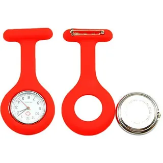 Nurse Watch Schwesternuhr Silikon  Krankenschwesternuhr Pulsuhr Kitteluhr Pflege Rot #6