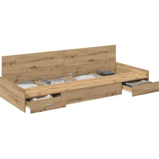vidaXL Bettrahmen mit Kopfteil Artisan-Eiche 80 x 200 cm Holzwerkstoff - Braun