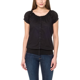 berydale Carmenbluse mit Lochstickerei, Damen, Schwarz, 38