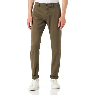 camel active Herren Regular Fit Houston Chino Klassische Hose, Dunkel Grün, 30W / 32L